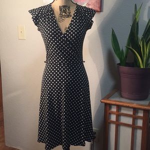 Black with white polka dot dress.